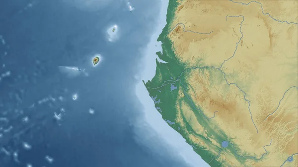 Gabone Detailní Pohled Zemi Žádný Obrys Mapa Topografického Reliéfu — Stock fotografie