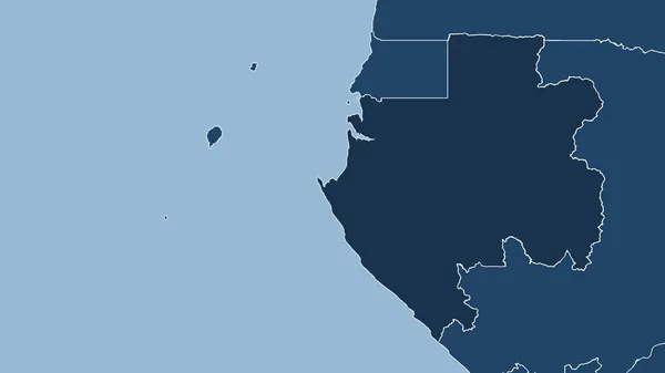 Gabón Primer Plano Perspectiva Del País Sin Esbozo Formas Solamente —  Fotos de Stock