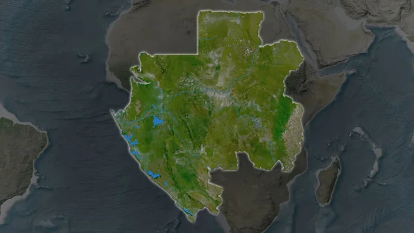 Gabon Area Enlarged Glowed Darkened Background Its Surroundings Satellite Imagery — Stock Photo, Image