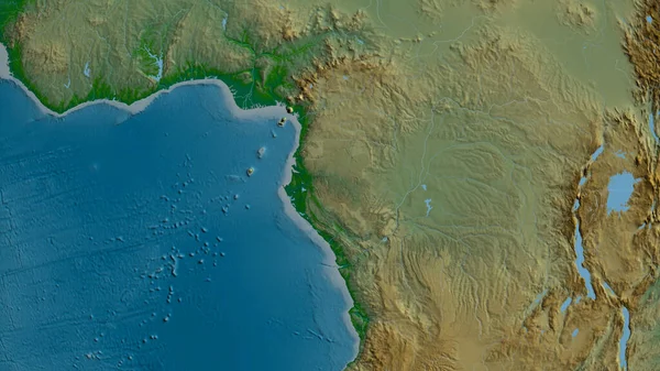 Gabun Und Umgebung Die Wichtigsten Physikalischen Landschaftsmerkmale Rendering — Stockfoto