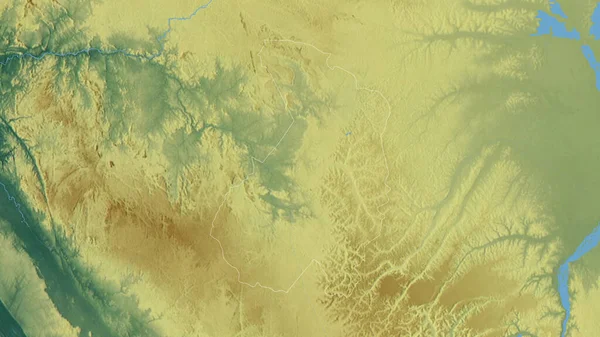 羽東小上 はっとおおごえ 羽東省 湖や川と色の救済 形状は その国の領域に対して概説 3Dレンダリング — ストック写真