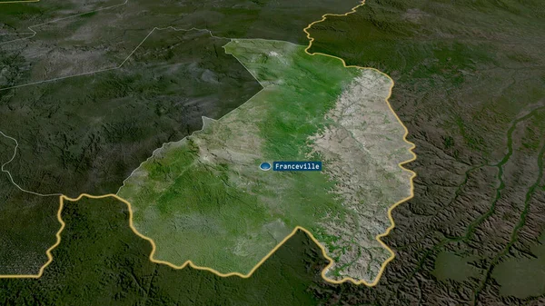 Haut Ogooue Province Gabon Zoomed Highlighted Capital Satellite Imagery Rendering — Stock Photo, Image