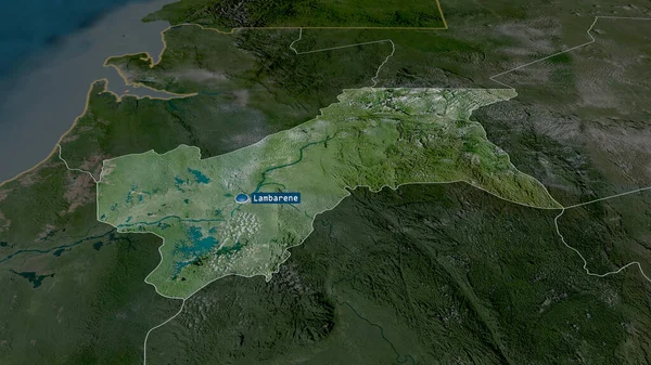 Moyen Ogooue Провинция Габон Масштабируется Выделяется Столицей Спутниковые Снимки Рендеринг — стоковое фото