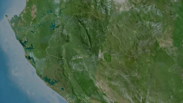 Ngounie Provincia Gabon Imagini Prin Satelit Forma Conturată Împotriva Zonei — Fotografie, imagine de stoc