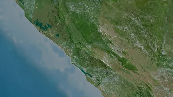 ガボン県のニャンガ 衛星画像 形状は その国の領域に対して概説 3Dレンダリング — ストック写真