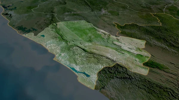 Ньянга Провінція Габон Збільшена Підкреслена Супутникові Знімки Візуалізація — стокове фото