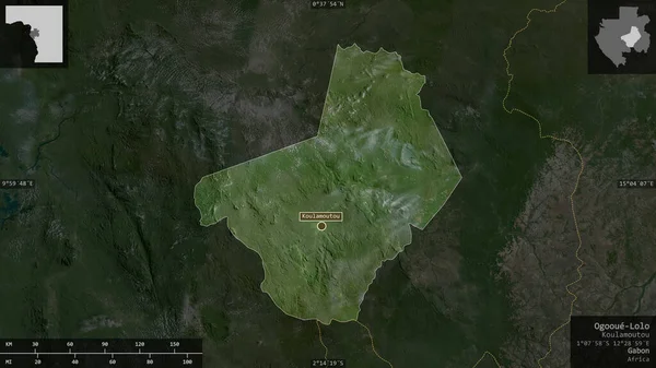 Ogooue Lolo Provincia Gabón Imágenes Satélite Forma Presentada Contra Área — Foto de Stock