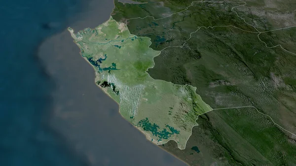Ogooue Maritime Province Gabon Zoomé Mis Évidence Imagerie Satellite Rendu — Photo