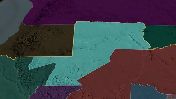 Wouleu Ntem Провинция Габон Увеличена Выделена Цветная Карта Административного Деления — стоковое фото