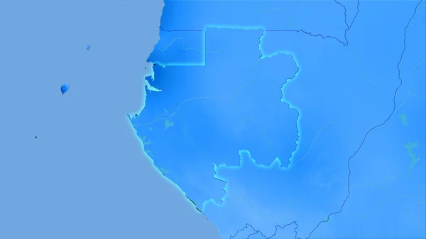 Stereografik Projeksiyondaki Yıllık Yağış Haritasında Gabon Alanı Işık Saçan Ana — Stok fotoğraf