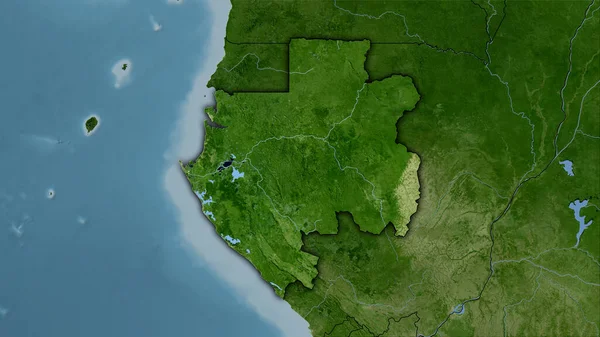 Oblast Gabonu Mapě Satelitu Stereografické Projekci Hrubé Složení Rastrových Vrstev — Stock fotografie