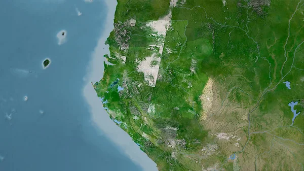 Gabon Område Satellit Kartan Stereografisk Projektion Sammansättning Raster Skikt — Stockfoto