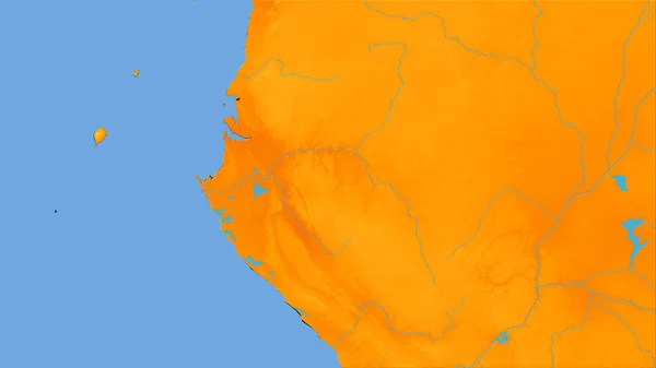 Powierzchnia Gabonu Rocznej Mapie Temperatury Projekcji Stereograficznej Surowy Skład Warstw — Zdjęcie stockowe