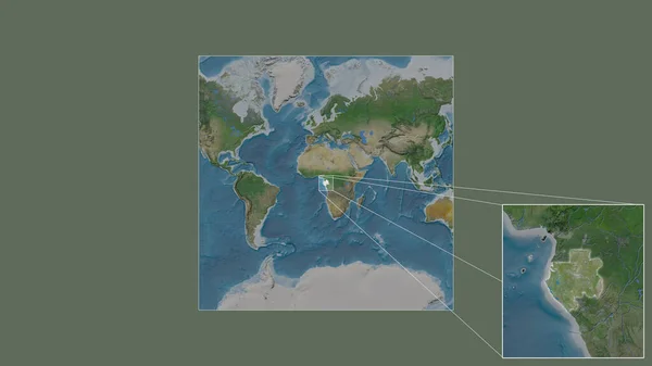 Área Ampliada Ampliada Gabón Extraída Del Mapa Gran Escala Del — Foto de Stock