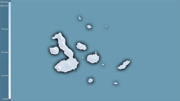 Precipitation Coldest Quarter Galapagos Islands Area Stereographic Projection Legend Raw — Stock Photo, Image