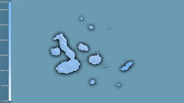 Niederschlag Des Wärmsten Viertels Innerhalb Der Galapagos Inseln Der Stereographischen — Stockfoto