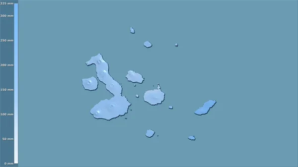 Precipitação Quarto Mais Quente Dentro Área Das Ilhas Galápagos Projeção — Fotografia de Stock