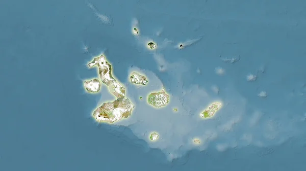 Area Delle Isole Galapagos Sul Satellite Una Mappa Nella Proiezione — Foto Stock