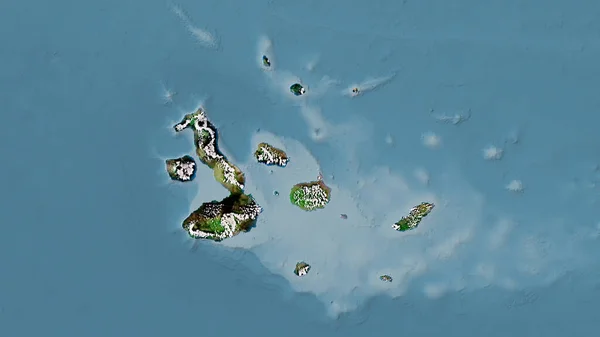 Galapagosöarna Område Satellitkarta Stereografisk Projektion Sammansättning Rasterskikt — Stockfoto