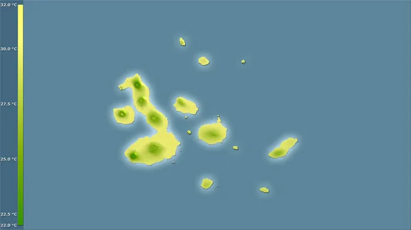 Maximumtemperatuur Van Warmste Maand Het Gebied Van Galapagos Eilanden Stereografische — Stockfoto