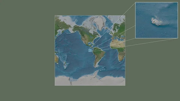 Expanded Enlarged Area Galapagos Islands Extracted Large Scale Map World — Stock Photo, Image