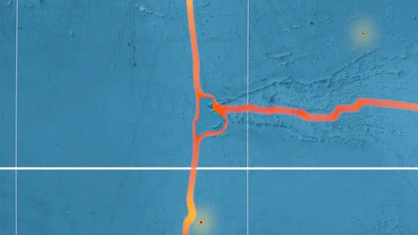 Tablica Tektoniczna Galapagos Przedstawiona Globalnej Mapie Pomocy Topograficznej Projekcji Kavrayskiya — Zdjęcie stockowe