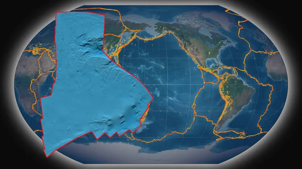 Placa Tectónica Galápagos Extruida Presentada Contra Las Imágenes Satelitales Globales — Foto de Stock