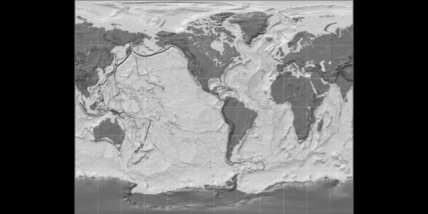 Mapa Świata Projekcji Gall Stereographic Skupiona Zachodniej Długości Geograficznej Dwupoziomowa — Zdjęcie stockowe