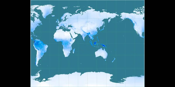 Παγκόσμιος Χάρτης Στο Gall Στερεογραφική Προβολή Επικεντρωμένος Στο Ανατολικό Γεωγραφικό — Φωτογραφία Αρχείου
