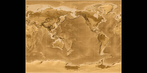 Gall Stereographic 지도는 170 웨스트 경도를 중심으로 세피아는 수정하였다 — 스톡 사진