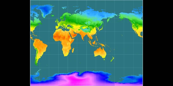 World Map Gall Stereographic Projection Centered East Longitude Mean Annual — Stock Photo, Image