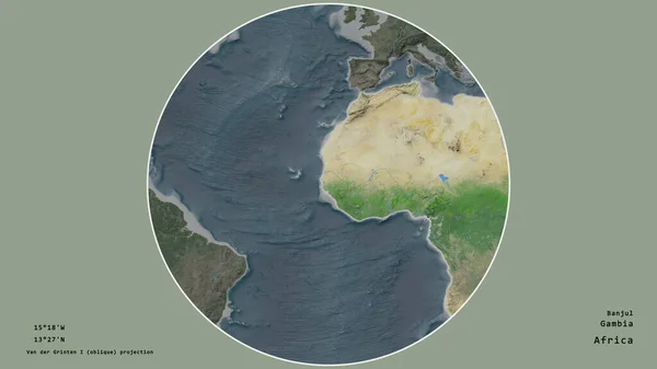 Das Gebiet Von Gambia Zentriert Sich Kreis Seinen Kontinent Auf — Stockfoto