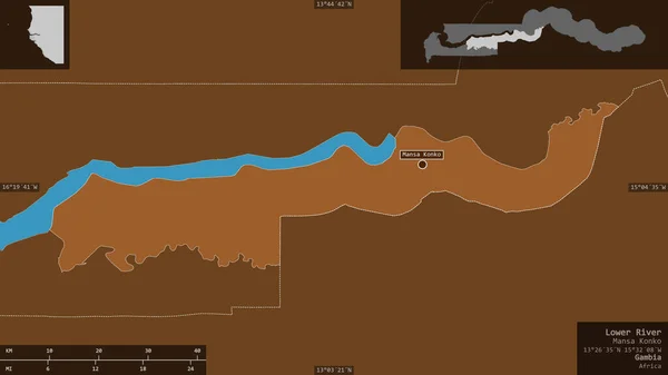 Dolní Řeka Divize Gambie Vzorované Pevné Látky Jezery Řekami Tvar — Stock fotografie