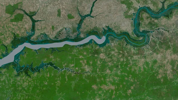 Nedre Floden Indelningen Gambia Satellitbilder Form Som Skisseras Mot Dess — Stockfoto
