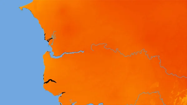 레이저층들로 이루어진 영상의 지도에 나타나 감비아 — 스톡 사진