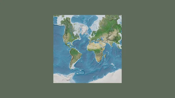 Square Frame Large Scale Map World Oblique Van Der Grinten — Stock Photo, Image