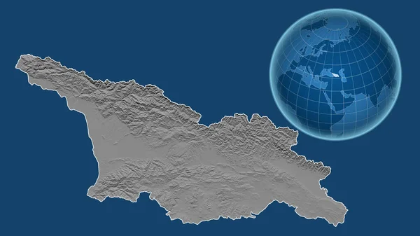 Georgia Vagyok Globe Ország Alakja Ellen Zoomolt Térkép Vázlatát Elszigetelt — Stock Fotó