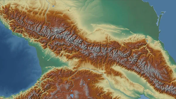 Georgien Närbild Perspektiv Landet Ingen Översikt Topografisk Hjälpkarta — Stockfoto