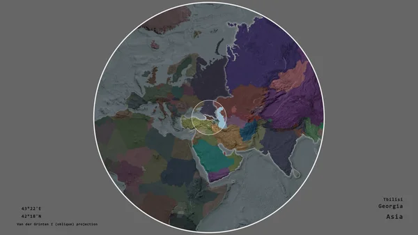 Gebiet Von Georgien Mit Einem Kreis Auf Der Großformatigen Landkarte — Stockfoto