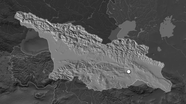 Zona Destacada Georgia Con Punto Capital Mapa Desaturado Barrio Mapa — Foto de Stock