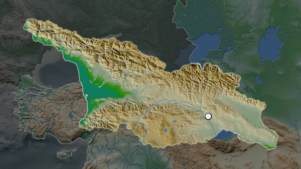 Zvýrazněná Oblast Gruzie Hlavním Bodem Odepsané Mapě Jejího Sousedství Barevná — Stock fotografie