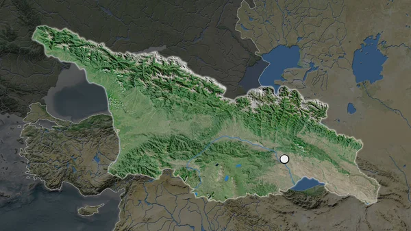 Gürcistan Vurgulanmış Bölgesi Semtinin Doyumsuz Haritasında Sermaye Noktası Ile Vurgulanıyor — Stok fotoğraf