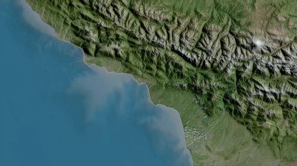 Abjasia República Autónoma Georgia Imágenes Satélite Forma Delineada Contra Área — Foto de Stock