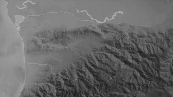 Guria Región Georgia Mapa Escala Grises Con Lagos Ríos Forma —  Fotos de Stock