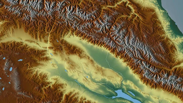 Kakheti Regionen Georgien Färgad Lättnad Med Sjöar Och Floder Form — Stockfoto