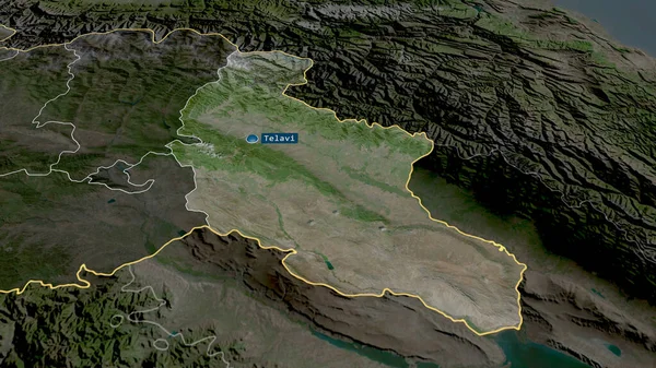 Kakheti Région Géorgie Zoomé Mis Évidence Avec Capitale Imagerie Satellite — Photo
