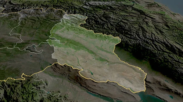 Kakheti Région Géorgie Zoomé Mis Évidence Imagerie Satellite Rendu — Photo