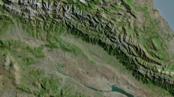 Kakheti Regionen Georgien Satellitbilder Form Som Skisseras Mot Dess Landområde — Stockfoto