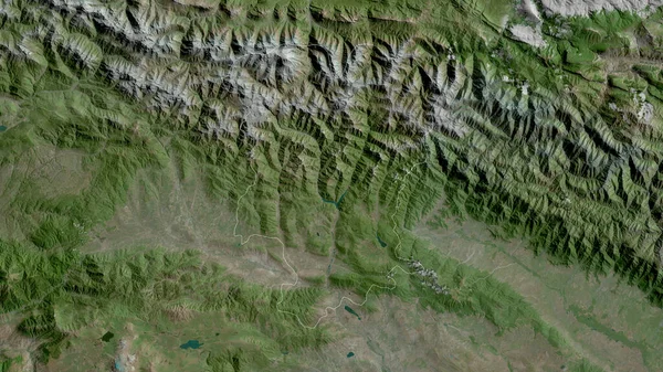 Mtskheta Mtianeti Région Géorgie Imagerie Satellite Forme Tracée Contre Zone — Photo