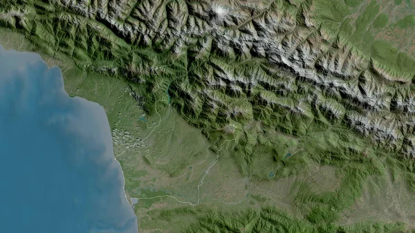 Samegrelo Zemo Svaneti Région Géorgie Imagerie Satellite Forme Tracée Contre — Photo